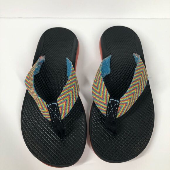 Chacos Flip Vibe EcoThread Flip Flops Thong Sandals Rainbow Chevron Size 7 - Picture 2 of 10